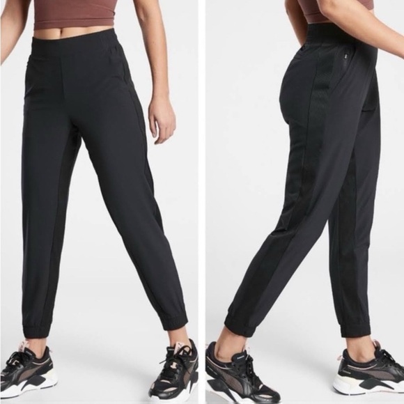 Athleta Textured Brooklyn Jogger Black Size 6 - Picture 1 of 8